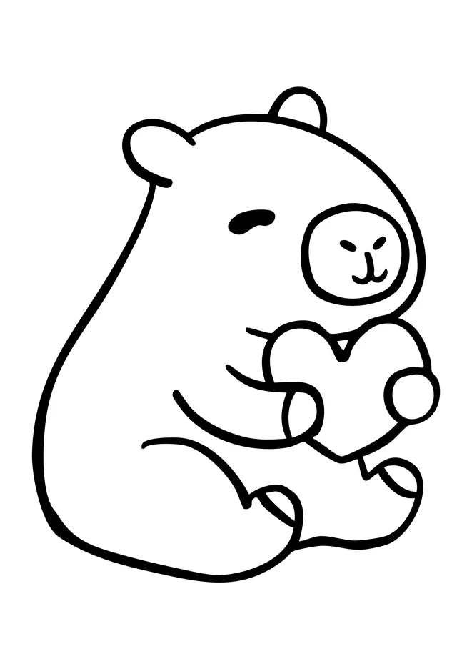 Desenho de capivara para colorir para imprimir e colorir - imagem 4